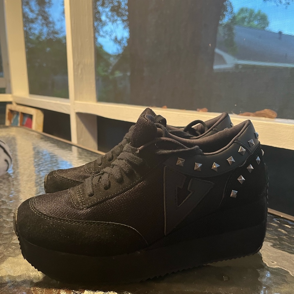 Y2K Volatile Cody Platform Wedge Sneakers Studded